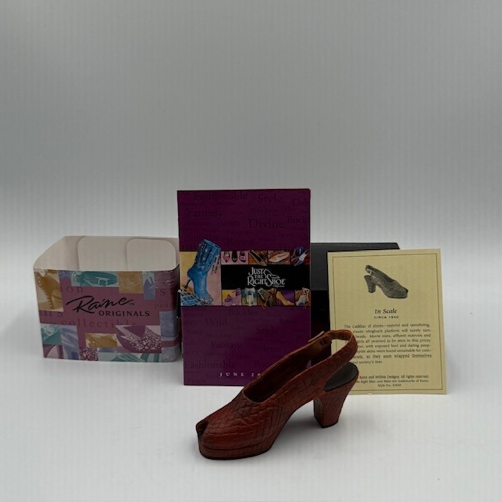 Just The Right Shoe In Scale 1940s Slingback Miniature Figurine Raine 25110 Box